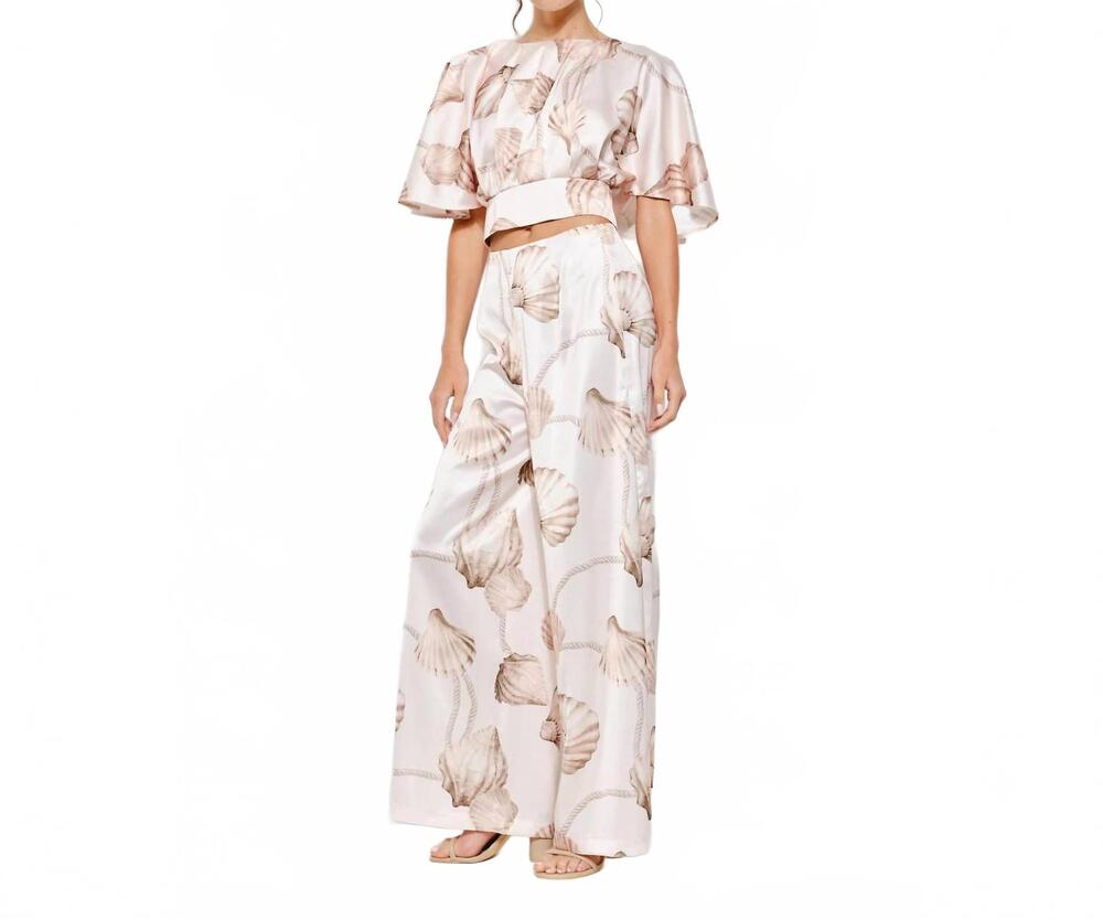 NEW INA FASHION women's satin shell pants in white